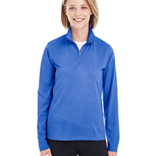 Ladies' Cool & Dry Heathered Performance Quarter-Zip Thumbnail