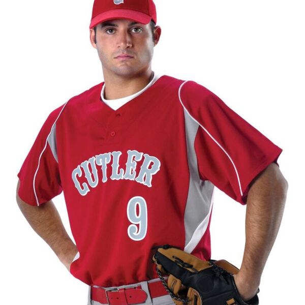 Youth Two Button Henley Baseball Jersey Thumbnail